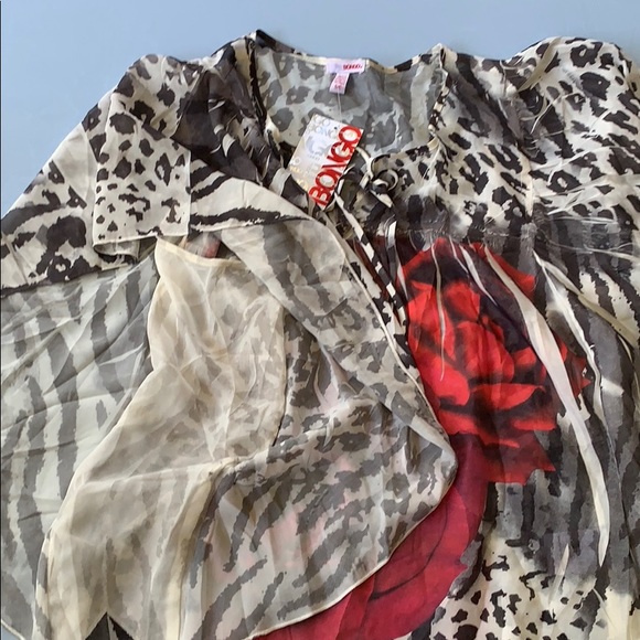 Juniors Dressy Print Chiffon Top - Picture 4 of 5